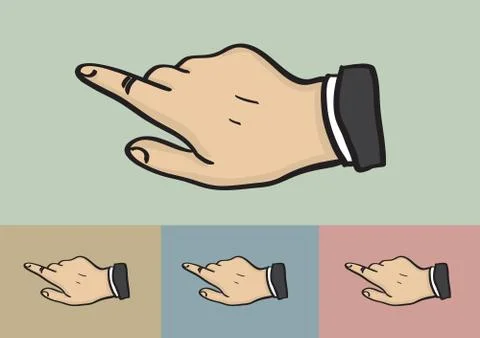 Click Hand Gesture on Different Color Background Stock Illustration