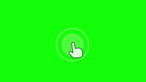Click hand green screen background. 2D animation (Chroma key) Stock Footage 296291312