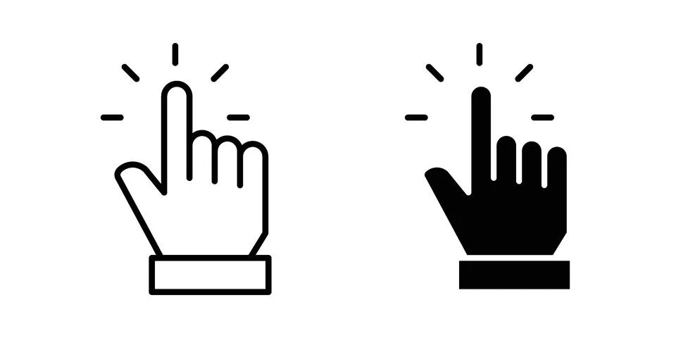 Click Hand icon bundle for website design projects Stock Illustration