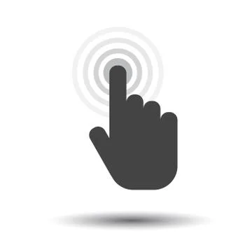 Click hand icon. Cursor finger sign flat vector. Illustration on white backgr Stock Illustration