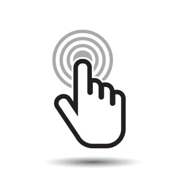 Click hand icon. Cursor finger sign flat vector. Illustration on white backgr Illustrazione stock