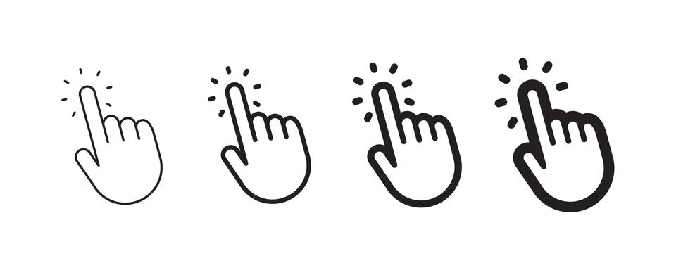 Click hand icon Illustrazione stock