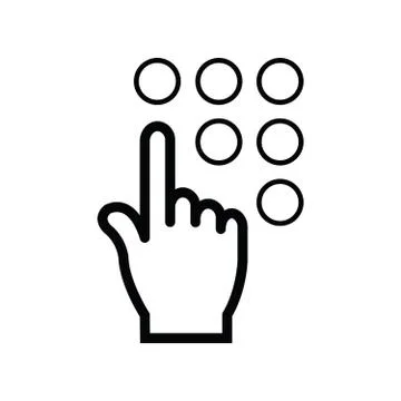 Click, hand icon line icon Stock Illustration