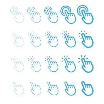 Click hand icon set Stock Illustration