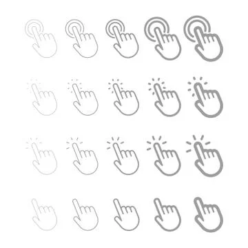 Click hand icon set Stock Illustration