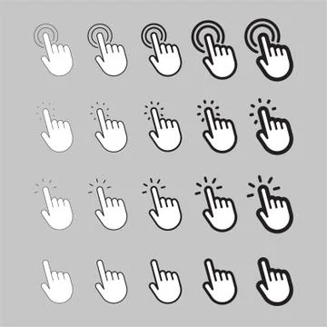 Click hand icon set Stock Illustration
