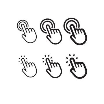 Click hand icon set Stock Illustration