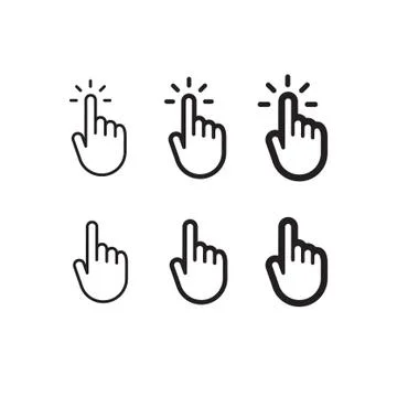 Click hand icon set Stock Illustration