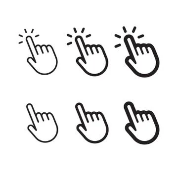 Click hand icon set Stock Illustration