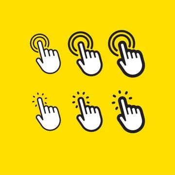Click hand icon set Illustrazione stock