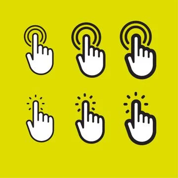 Click hand icon set イラスト素材