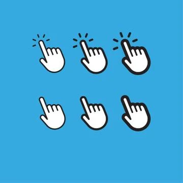 Click hand icon set Stock Illustration