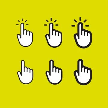 Click hand icon set Stock Illustration