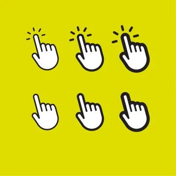 Click hand icon set Stock Illustration