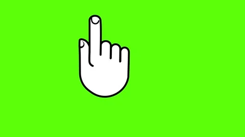 Click Hand Isolated on Green Background (Chroma key). Internet Cursor Anima.. Stock Footage 304773995