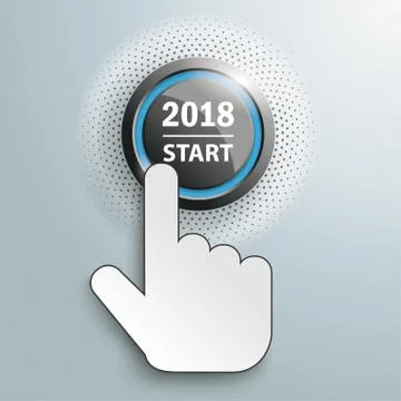 Click Hand Push Button 2018 Start Stock Illustration