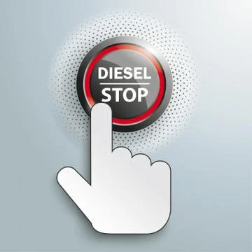 Click Hand Push Button Diesel Stop Illustrazione stock