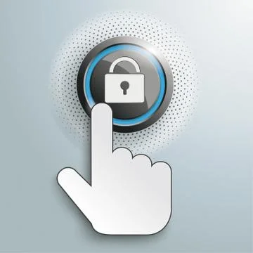 Click Hand Push Button Dlock Ilustración de archivo