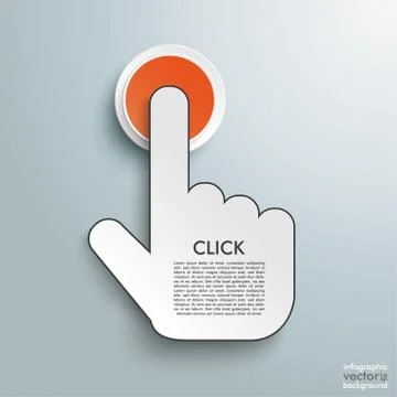 Click hand push button Ilustración de archivo