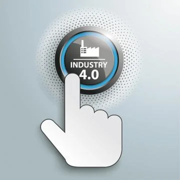 Click Hand Push Button Industry 4.0 Illustrazione stock