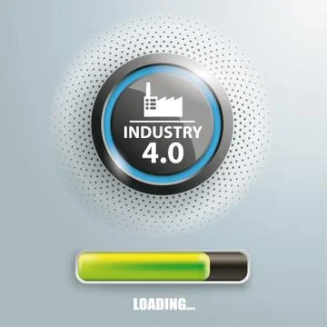Click Hand Push Button Industry 4.0 Loading Ilustración de archivo