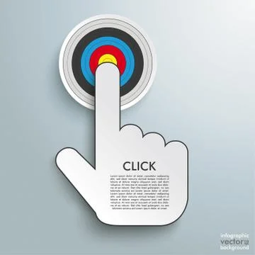 Click hand push button target Ilustración de archivo