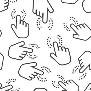 Click hand seamless pattern background. Business flat vector illustration. Cu イラスト素材