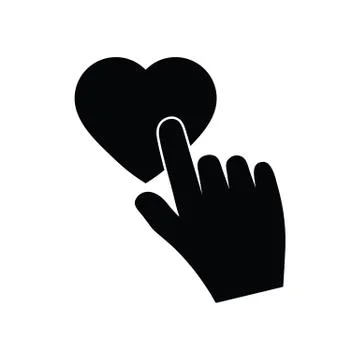 Click heart icon vector Stock Illustration