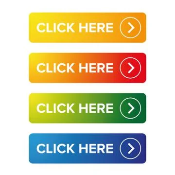 Click Here action button set Illustrazione stock