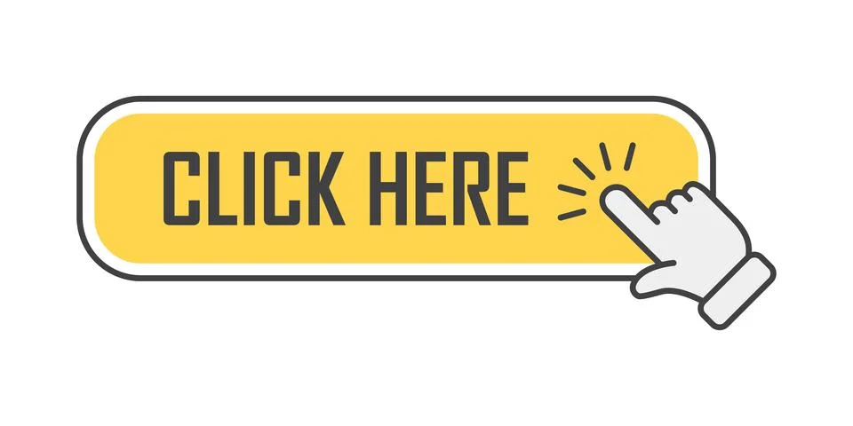 Click here banner icon in flat style. Ecommerce vector illustration on isol.. Stock Illustration