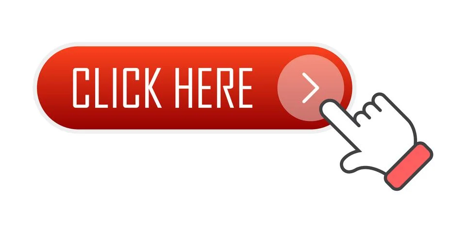 Click here banner icon in flat style. Ecommerce vector illustration on isol.. Stock Illustration