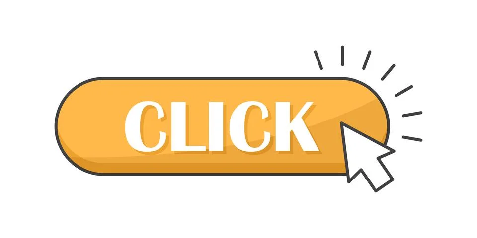 Click here banner icon in flat style. Ecommerce vector illustration on isol.. Stock Illustration