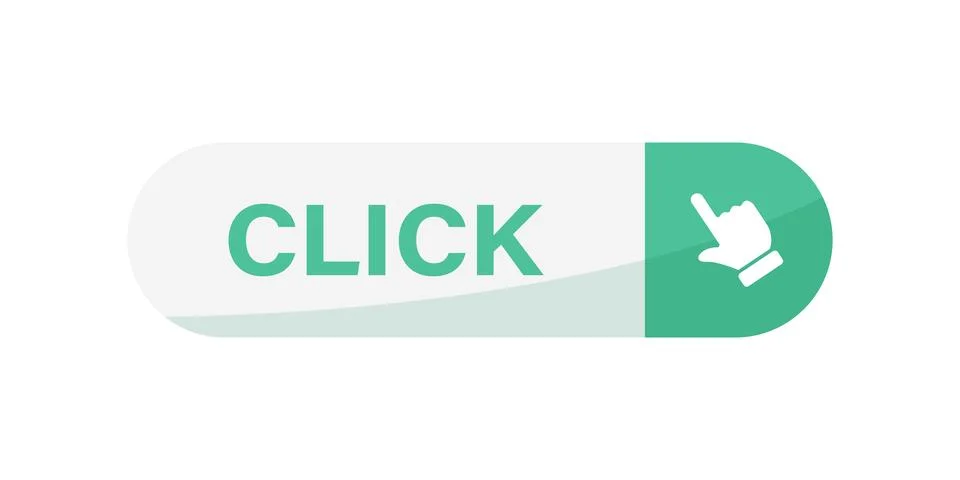 Click here banner icon in flat style. Ecommerce vector illustration on isol.. Stock Illustration
