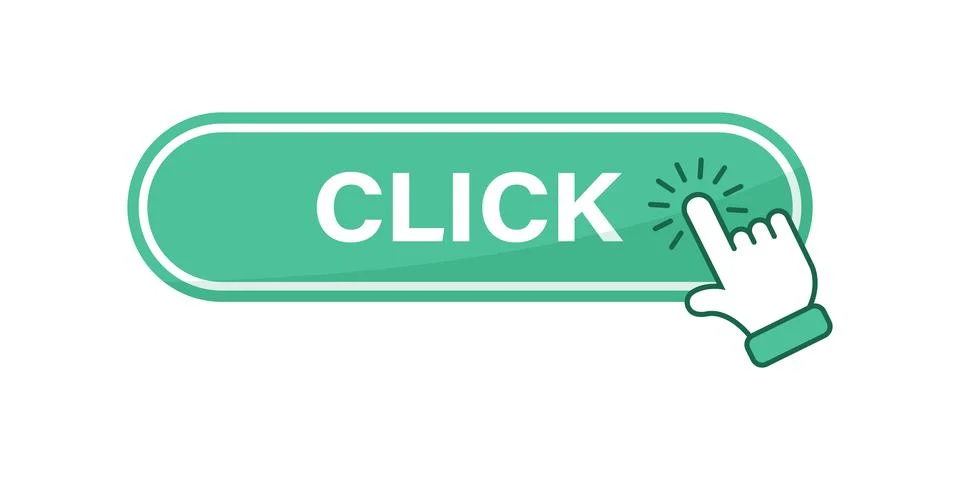 Click here banner icon in flat style. Ecommerce vector illustration on isol.. Stock Illustration