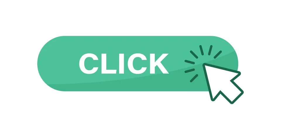 Click here banner icon in flat style. Ecommerce vector illustration on isol.. Stock Illustration