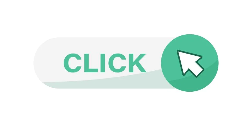 Click here banner icon in flat style. Ecommerce vector illustration on isol.. Stock Illustration