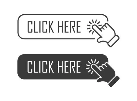 Click here banner icon in flat style. Ecommerce vector illustration on isol.. Stock Illustration