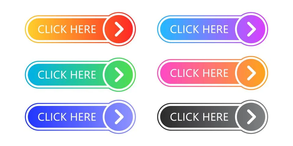 Click here banner icon in flat style. Ecommerce vector illustration on isol.. Stock Illustration