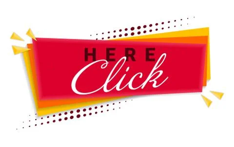 Click Here Banner Template Design. Vector Illustration. Stock Illustration