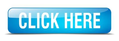 Click here blue square 3d realistic isolated web button Illustrazione stock