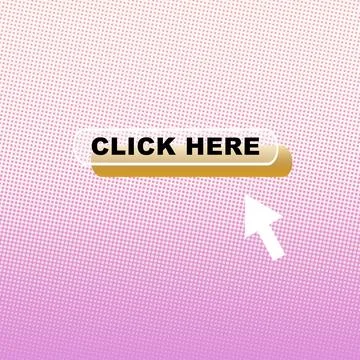 Click Here button accompanied by an arrow, set against a halftone patterned.. Stock Photos