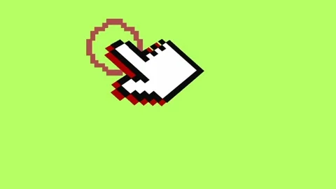 Click here button animation isolated green screen background Stock Footage 300838588