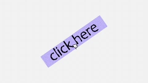 Click here button click animation on clean white background for call-to-act.. Video stock 313421429
