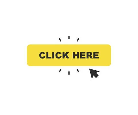 Click here button. Clicking icon in flat style. Vector Stock Illustration