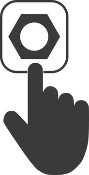 Click here button with hand cursor. Stock Illustration