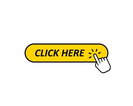 Click here button with hand icon. Vector EPS 10 Stock Illustration