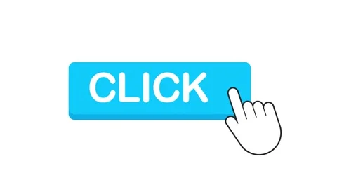 Click here button with hand pointer clicking. Motion graphics. Stock Footage 158893493