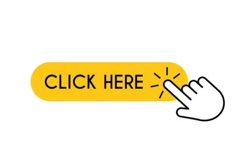 Click here button. Hand pointer mouse cursor. Touch digital symbol. sale or s Illustrazione stock