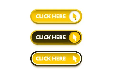 Click here button set, link mouse click. Vector illustration Stock Illustration