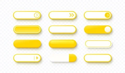 Click here button set, link mouse click, transparent background. Vector Stock Illustration
